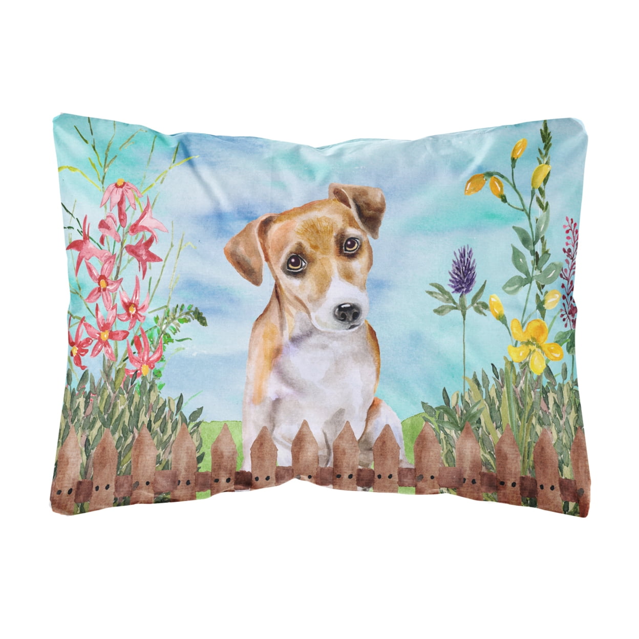 Jack Russell Terrier No.2 Spring Canvas Fabric Decorative Pillow