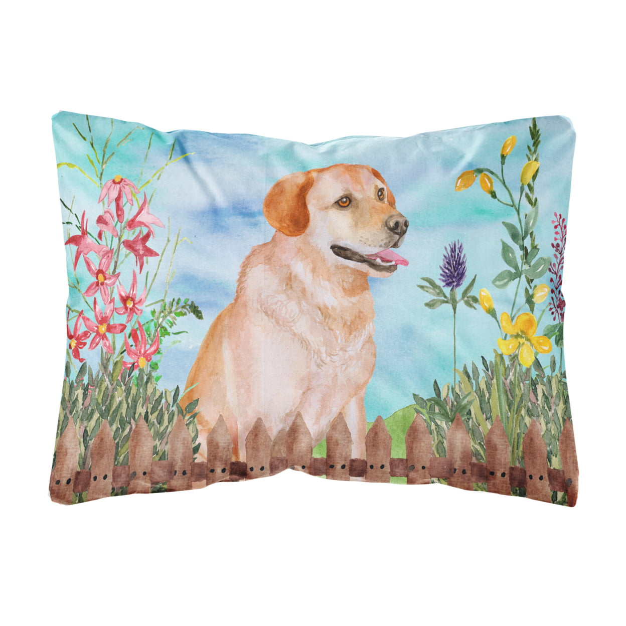 Labrador Retriever Spring Canvas Fabric Decorative Pillow