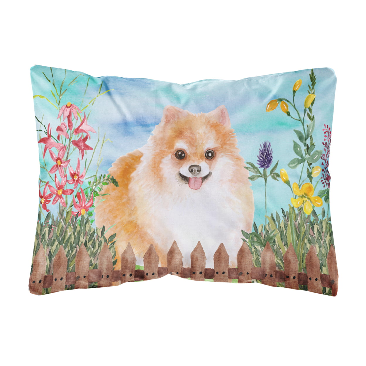 Pomeranian No.2 Spring Canvas Fabric Decorative Pillow
