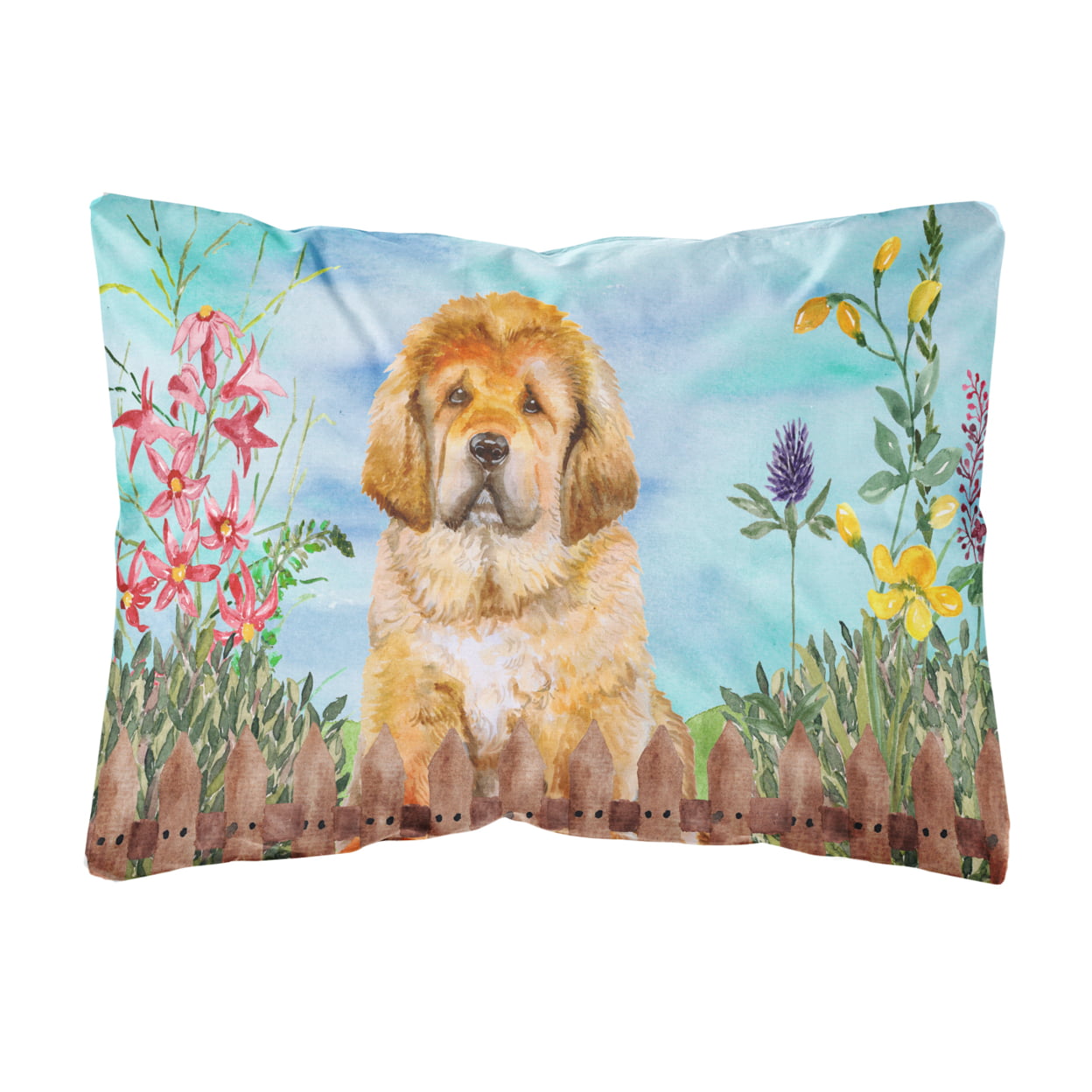 Tibetan Mastiff Spring Canvas Fabric Decorative Pillow