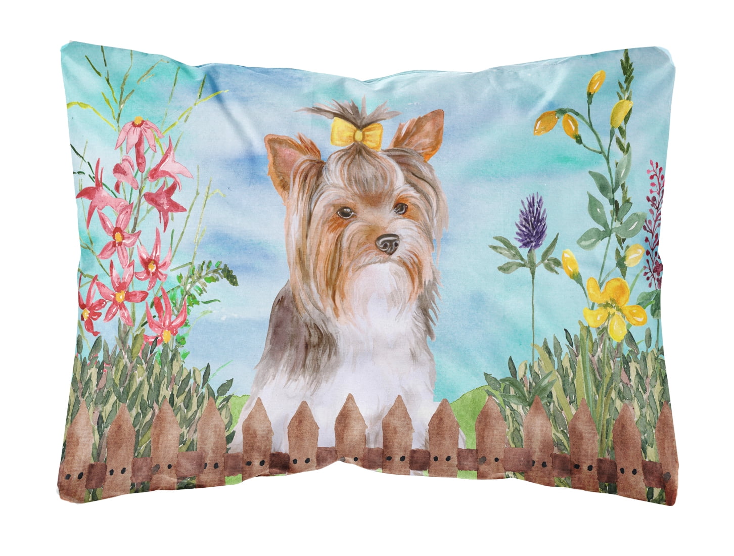 Yorkshire Terrier No.2 Spring Canvas Fabric Decorative Pillow