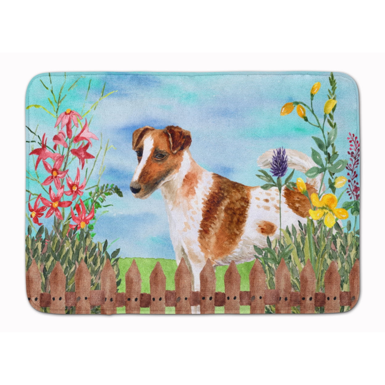 CK1209RUG Smooth Fox Terrier Spring Machine Washable Memory Foam Mat