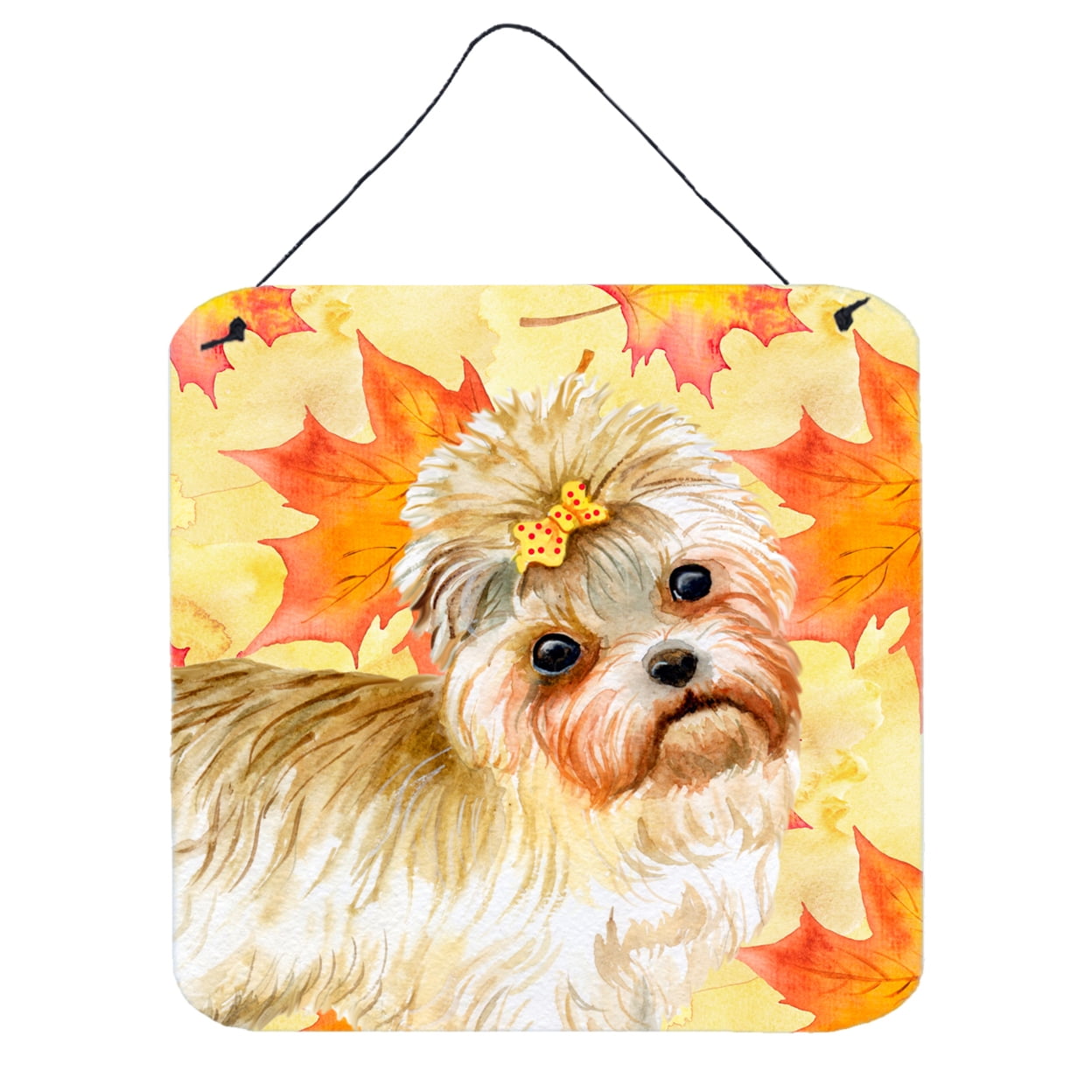 Morkie Fall Wall or Door Hanging Prints, 6 x 6 in.