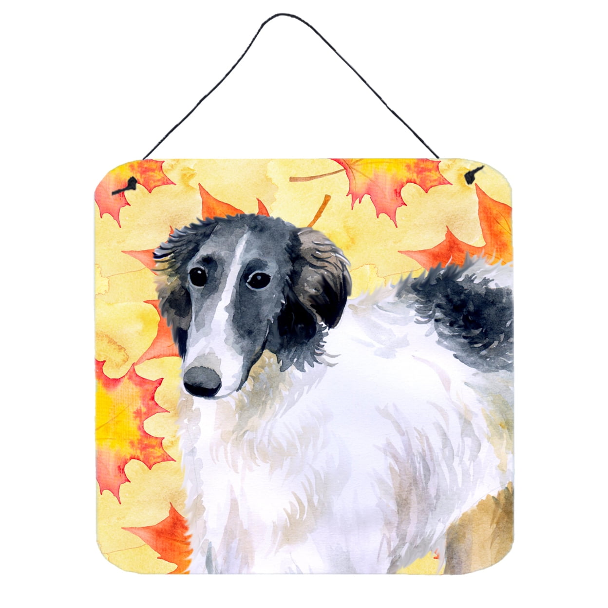 Borzoi Fall Wall or Door Hanging Prints, 6 x 6 in.