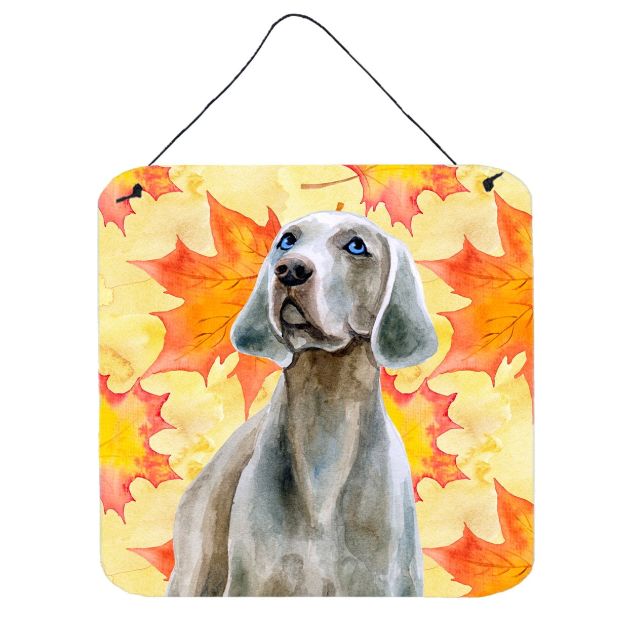 Weimaraner Fall Wall or Door Hanging Prints, 6 x 6 in.