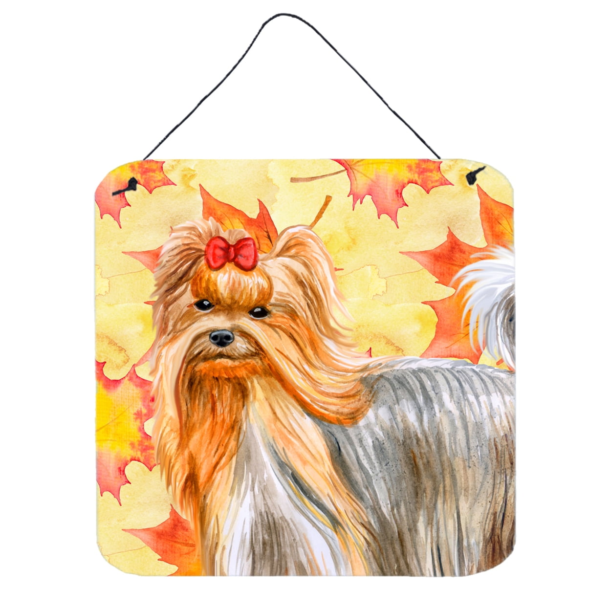 Yorkshire Terrier Fall Wall or Door Hanging Prints, 6 x 6 in.