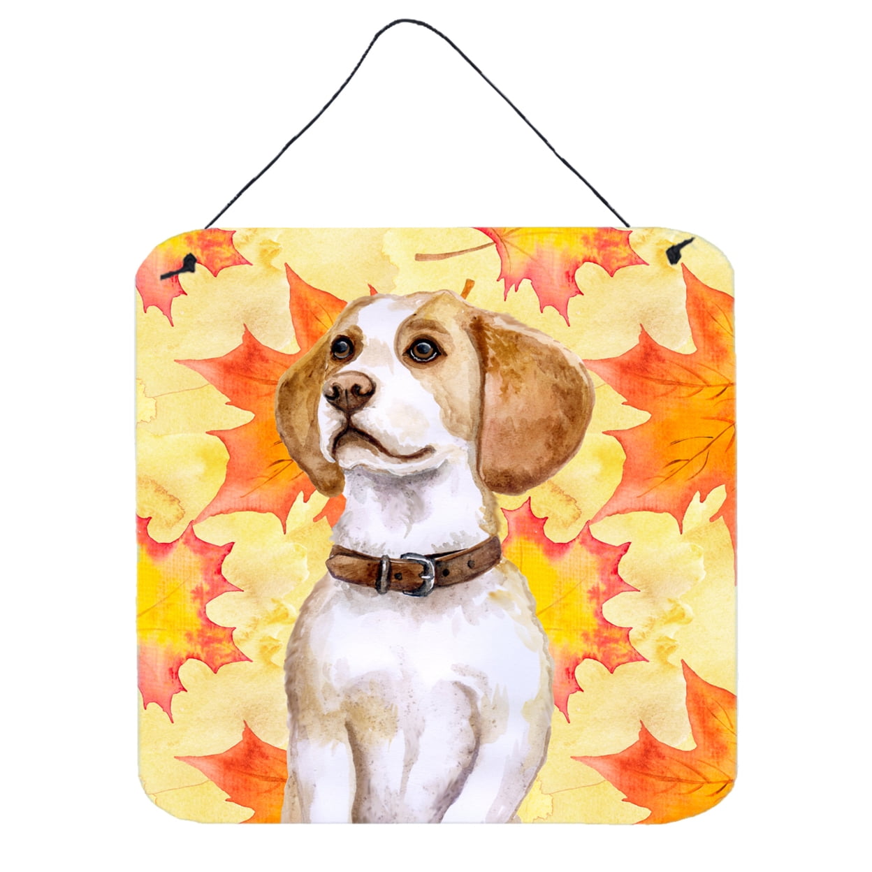 Beagle Fall Wall or Door Hanging Prints, 6 x 6 in.