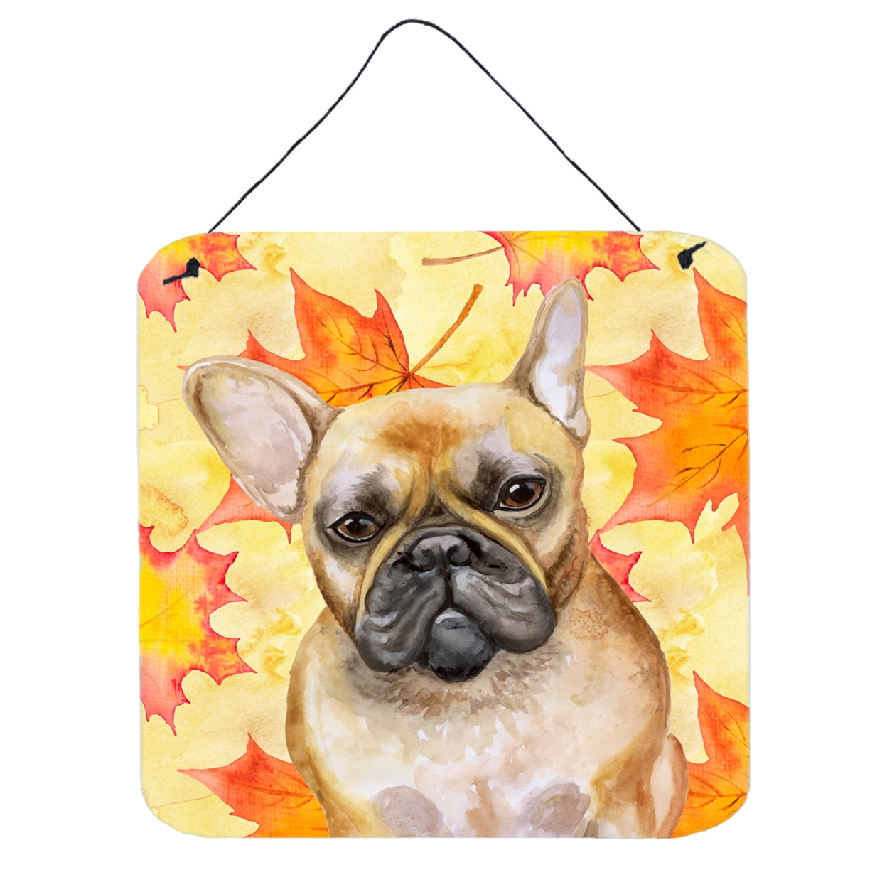 French Bulldog Fall Wall or Door Hanging Prints, 6 x 6 in.