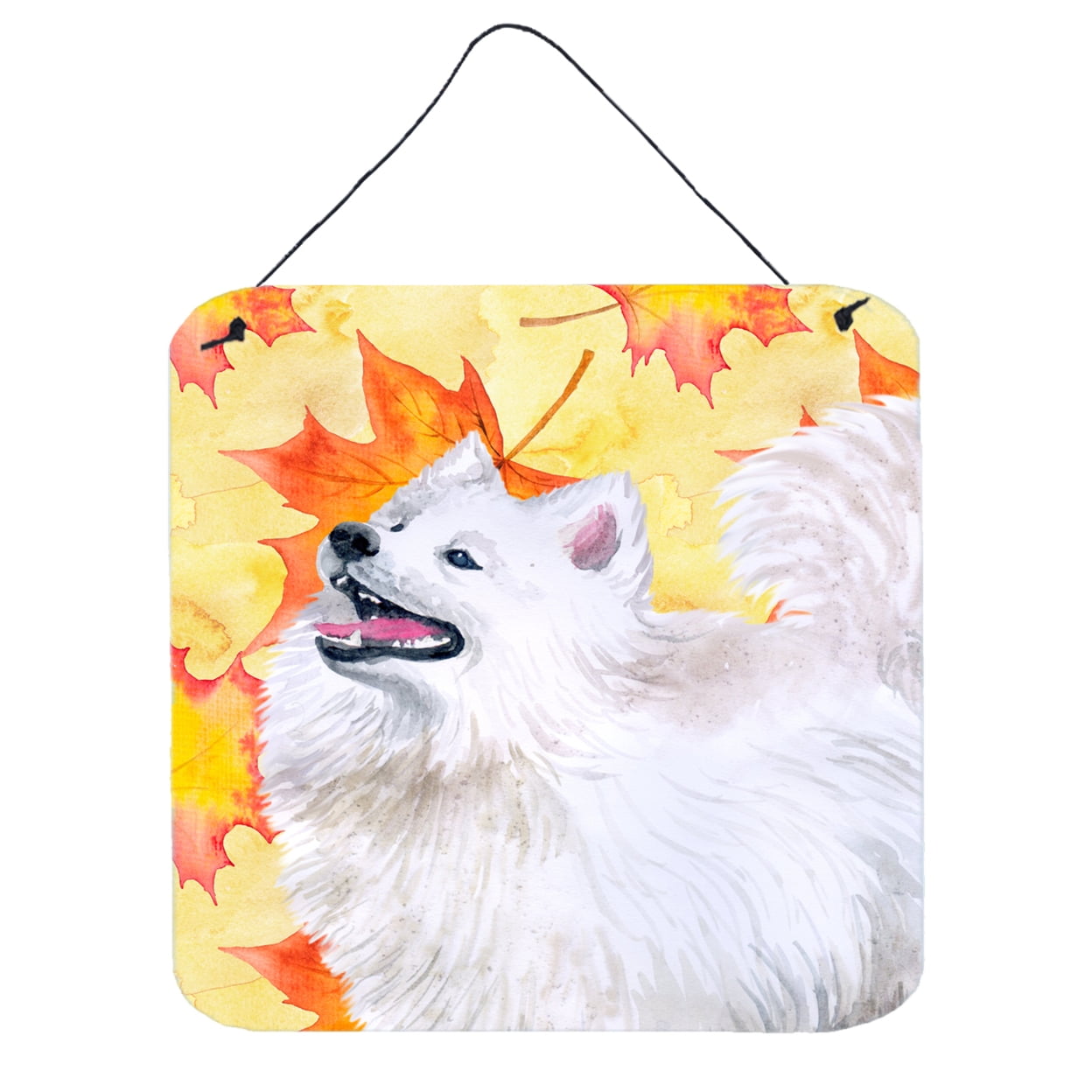 BB9952DS66 Samoyed Fall Wall or Door Hanging Prints, 6 x 6 in.