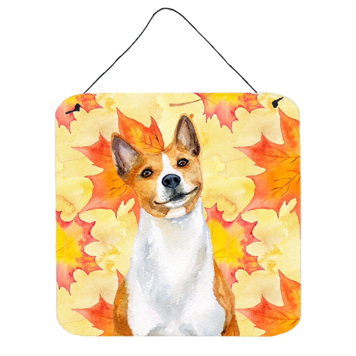 Basenji Fall Wall or Door Hanging Prints, 6 x 6 in.