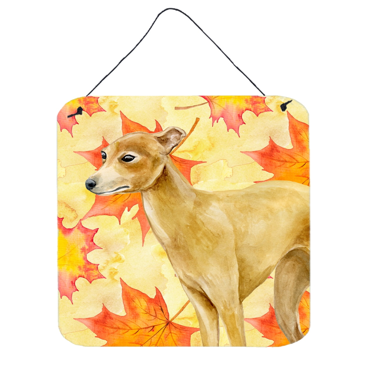 Italian Greyhound Fall Wall or Door Hanging Prints, 6 x 6 in.