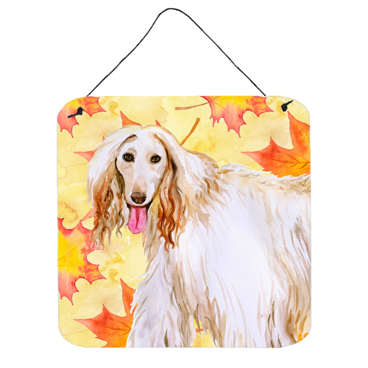 Afghan Hound Fall Wall or Door Hanging Prints, 6 x 6 in.