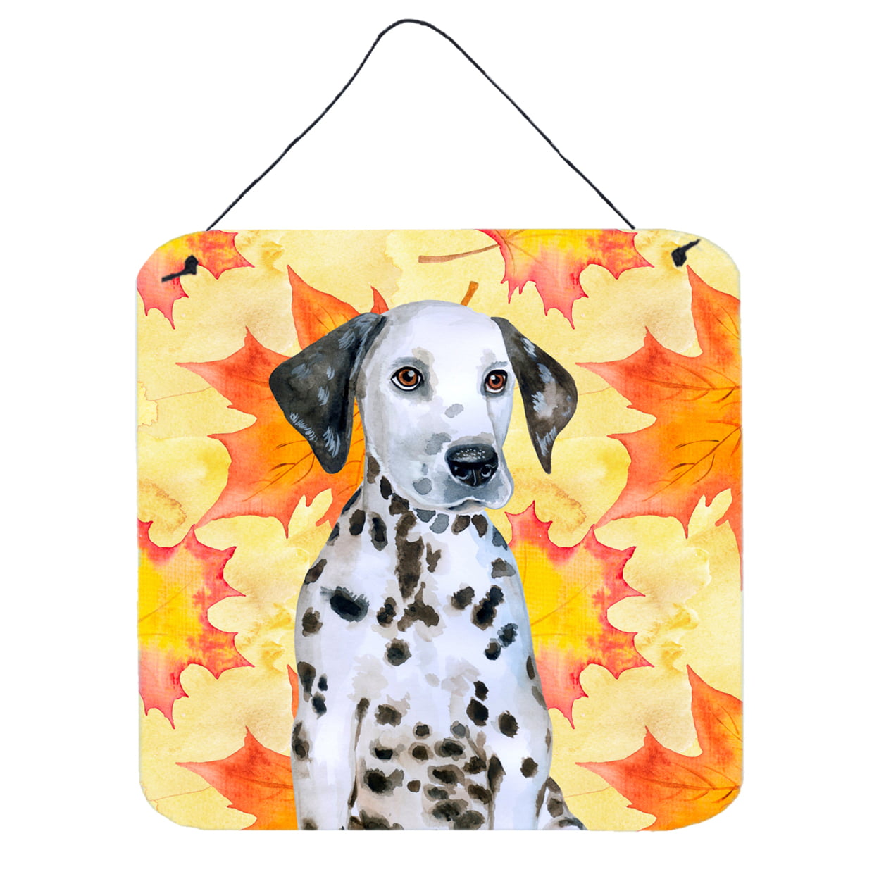 Dalmatian Puppy Fall Wall or Door Hanging Prints, 6 x 6 in.