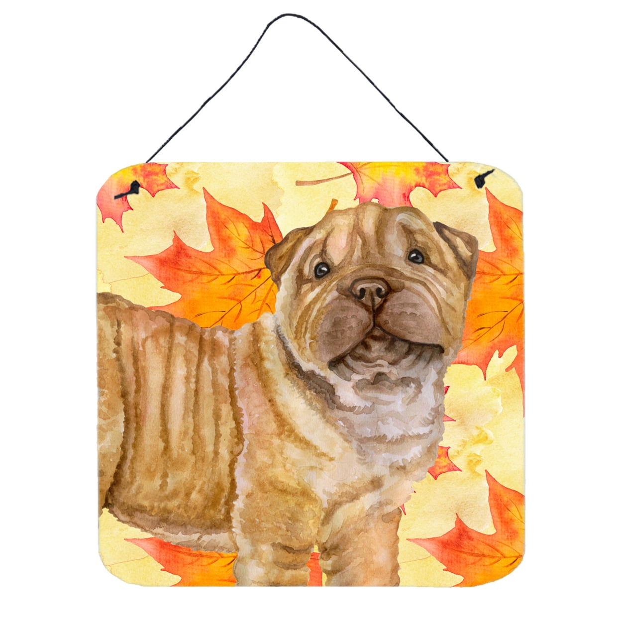 Shar Pei Puppy Fall Wall or Door Hanging Prints, 6 x 6 in.