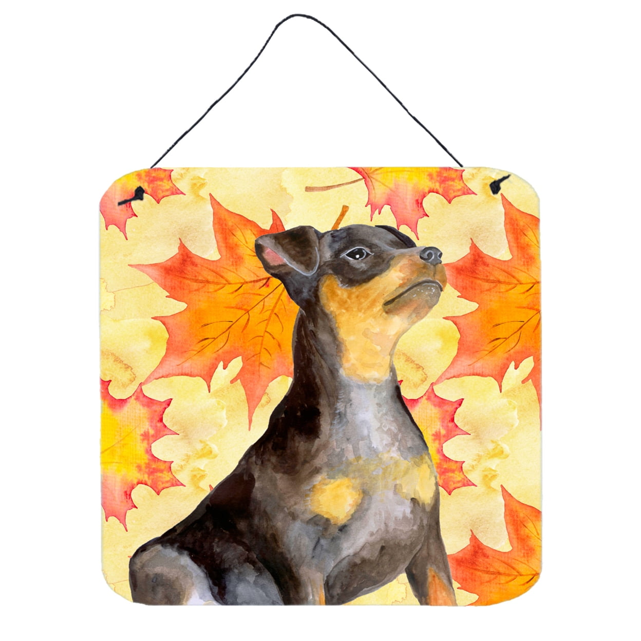 Miniature Pinscher No.2 Fall Wall or Door Hanging Prints, 6 x 6 in.