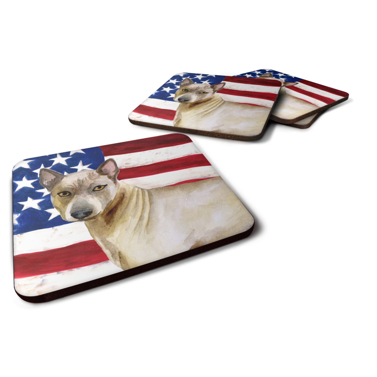 BB9680FC Thai Ridgeback Patriotic Foam Coaster, 3.5 x 3.5 in. - Set of 4