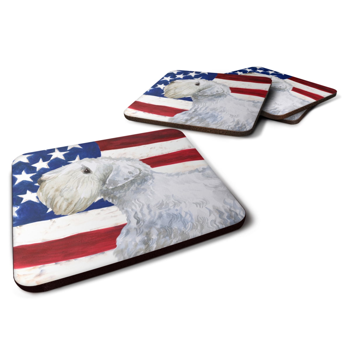 Picture of Carolines Treasures BB9684FC Sealyham Terrier Patriotic Foam Coaster, 3.5 x 3.5 in. - Set of 4