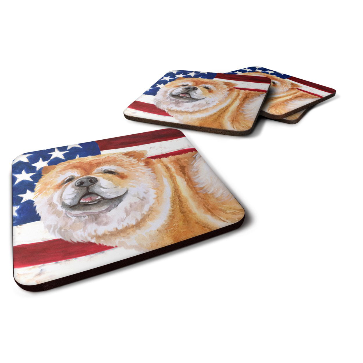 Cane Corso Patriotic Foam Coaster, 3.5 x 3.5 in. - Set of 4