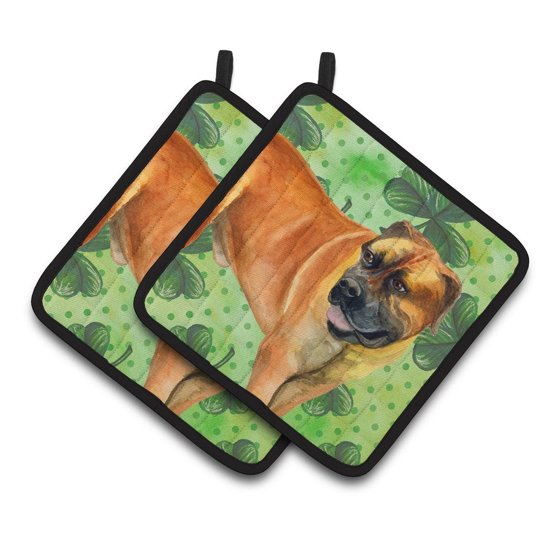Boerboel Mastiff St.Patricks Pair of Pot Holders