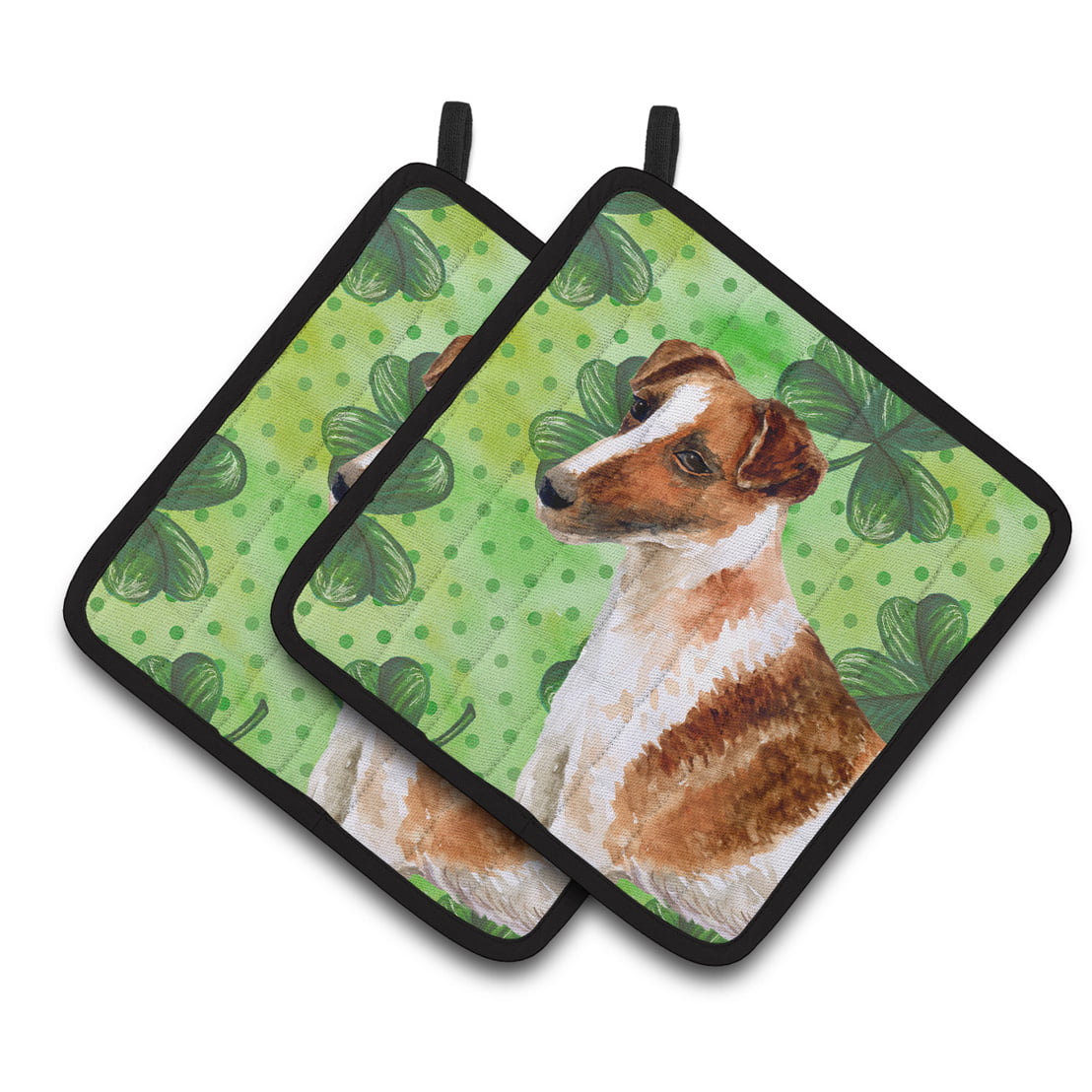 Smooth Fox Terrier St.Patricks Pair of Pot Holders