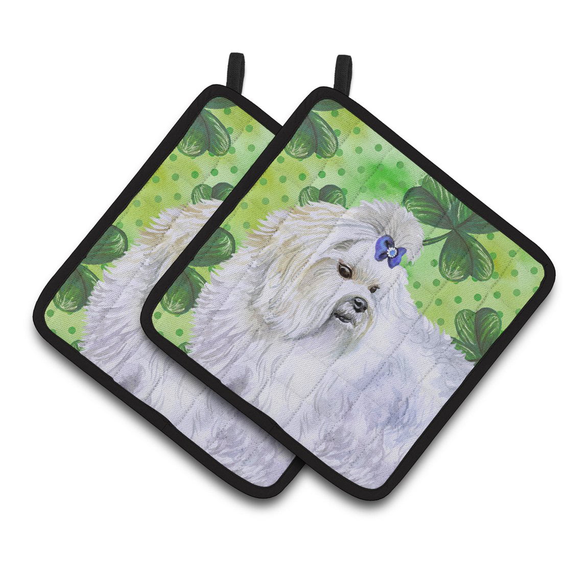 Maltese St.Patricks Pair of Pot Holders