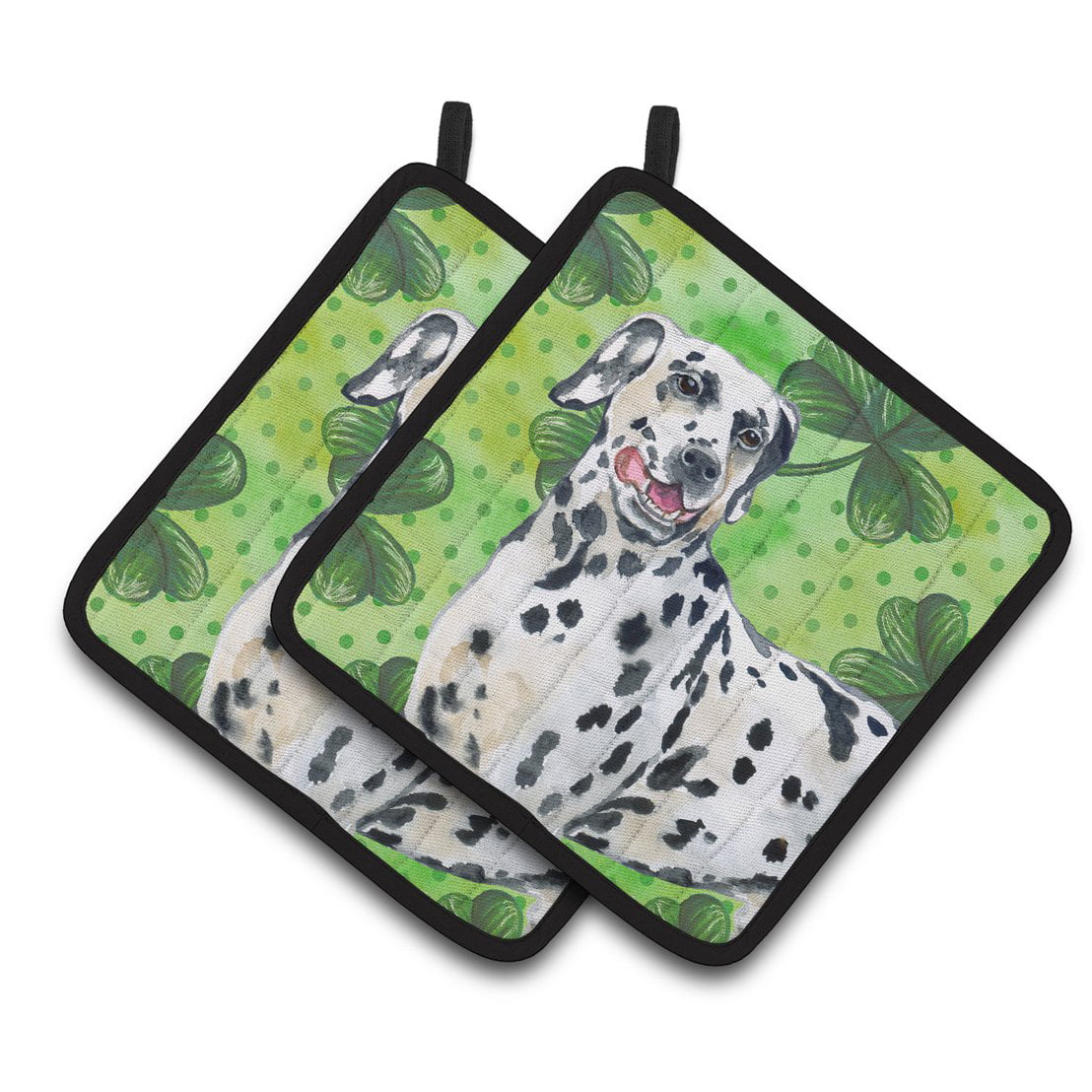 Dalmatian St.Patricks Pair of Pot Holders