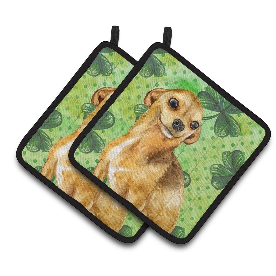 Chihuahua St.Patricks Pair of Pot Holders
