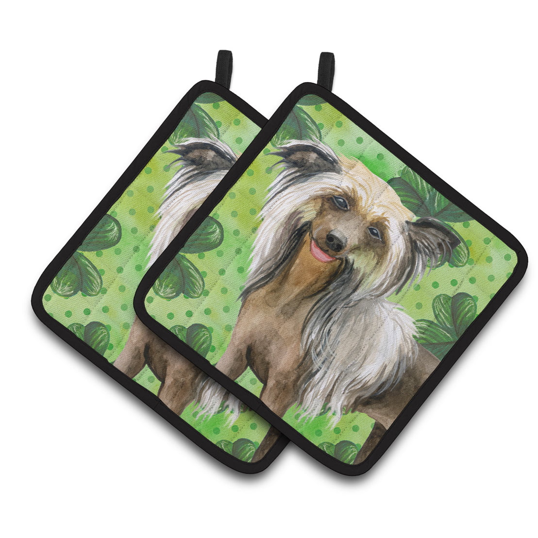 Chinese Crested St.Patricks Pair of Pot Holders