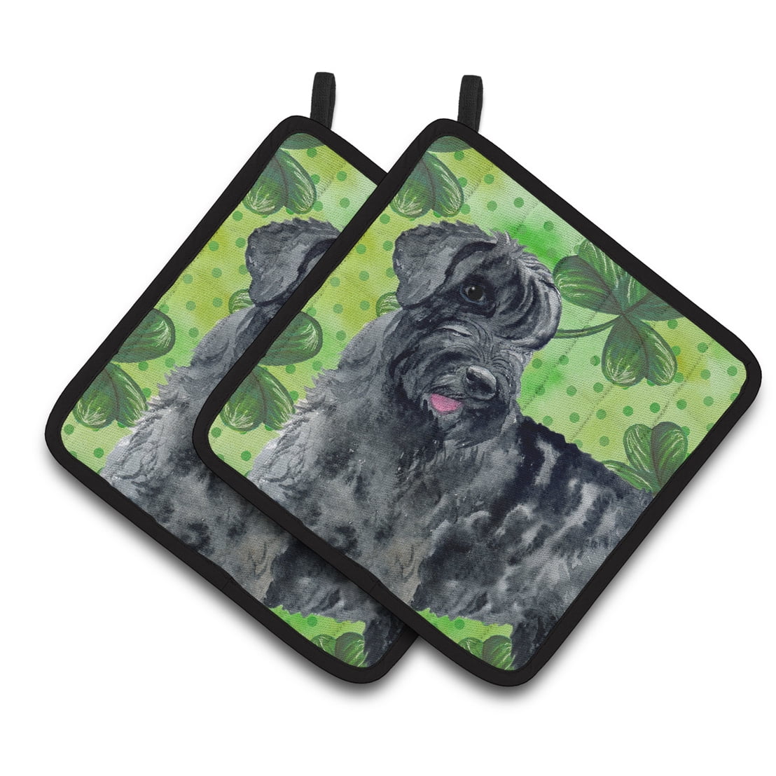Giant Schnauzer St.Patricks Pair of Pot Holders