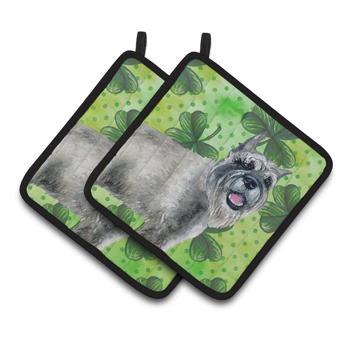 Schnauzer St.Patricks Pair of Pot Holders