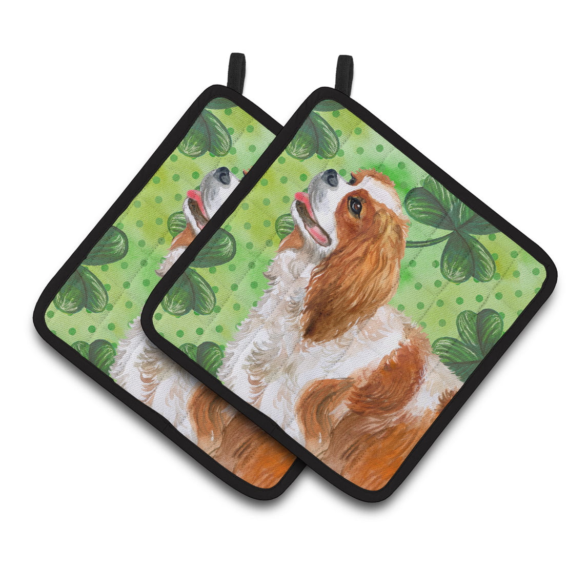 Cavalier Spaniel St.Patricks Pair of Pot Holders
