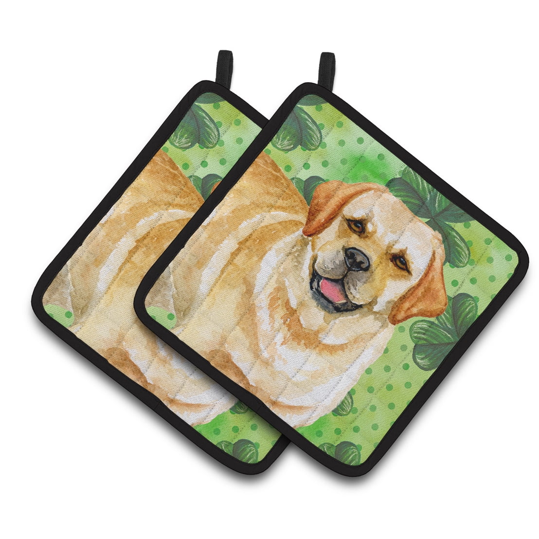 Golden Retriever St.Patricks Pair of Pot Holders