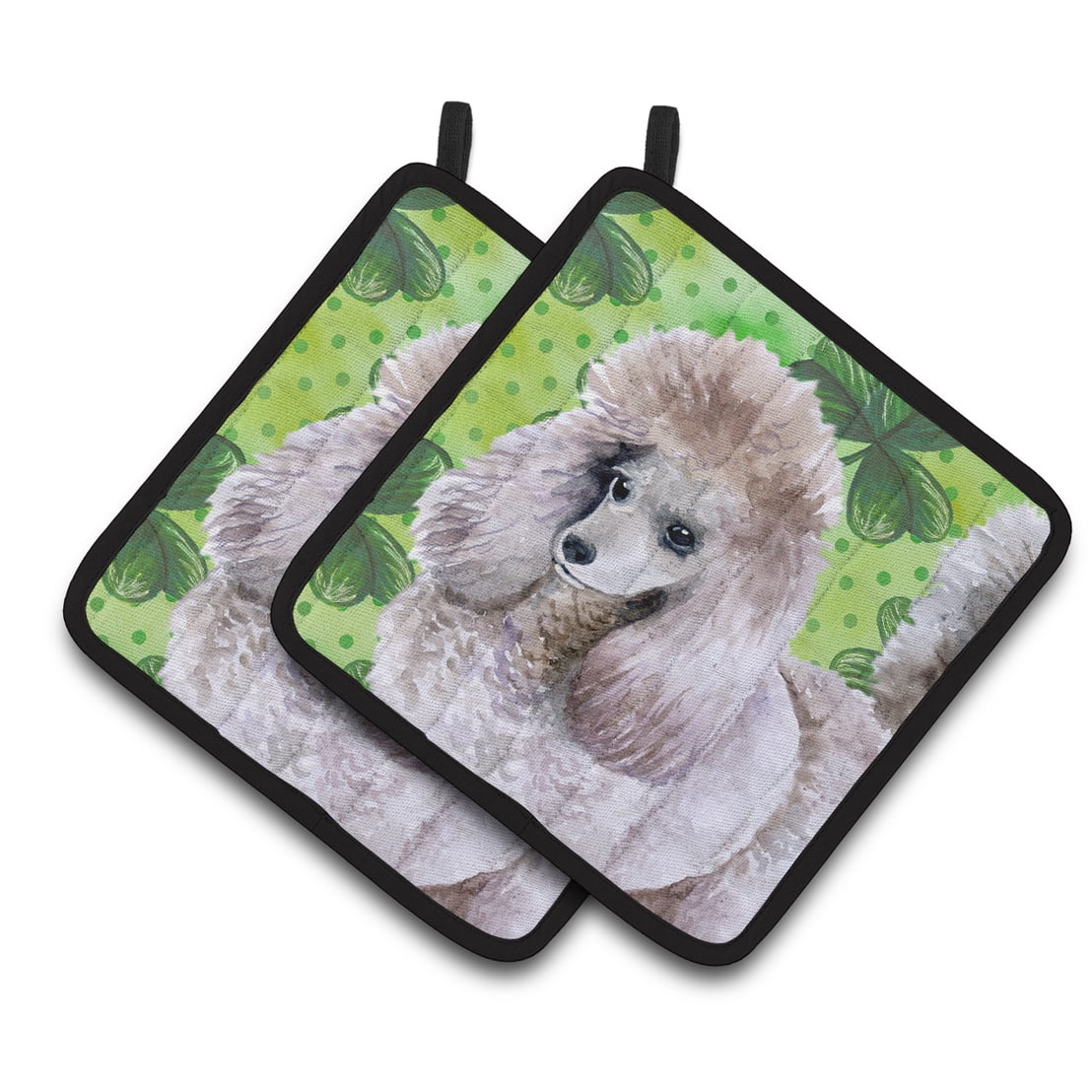 Poodle St.Patricks Pair of Pot Holders