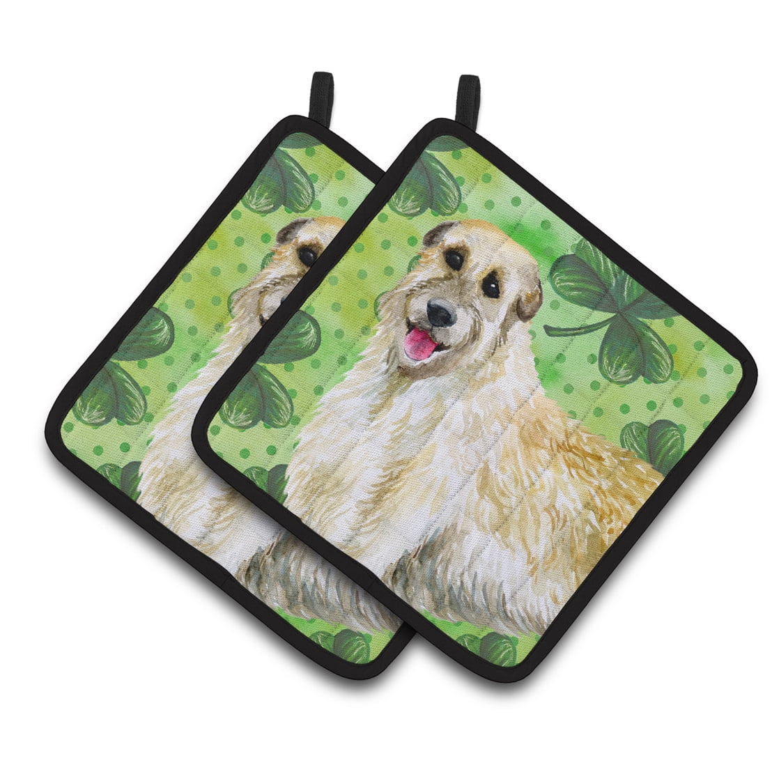 Irish Wolfhound St.Patricks Pair of Pot Holders