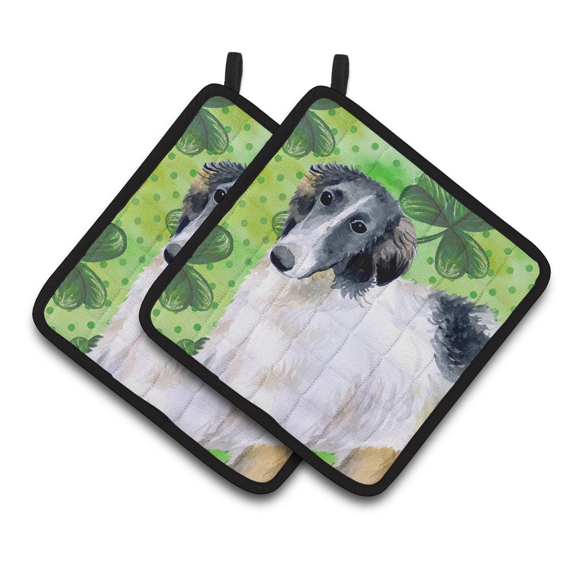 Borzoi St.Patricks Pair of Pot Holders
