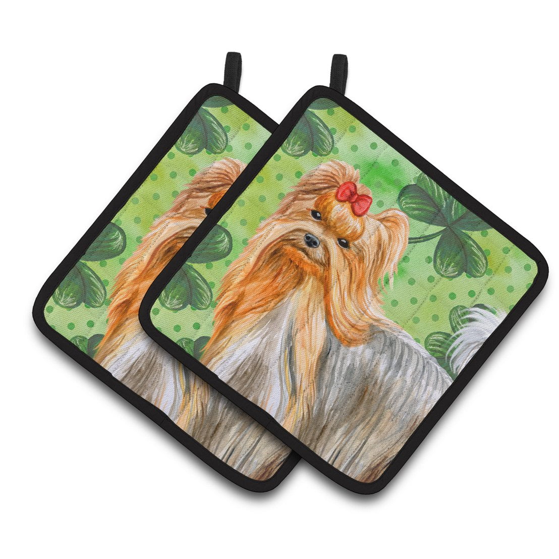 Yorkshire Terrier St.Patricks Pair of Pot Holders