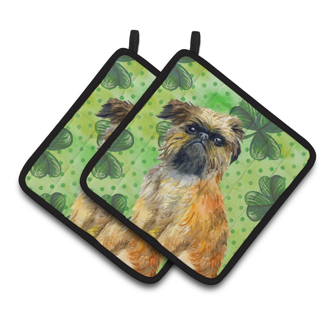 Brussels Griffon St.Patricks Pair of Pot Holders