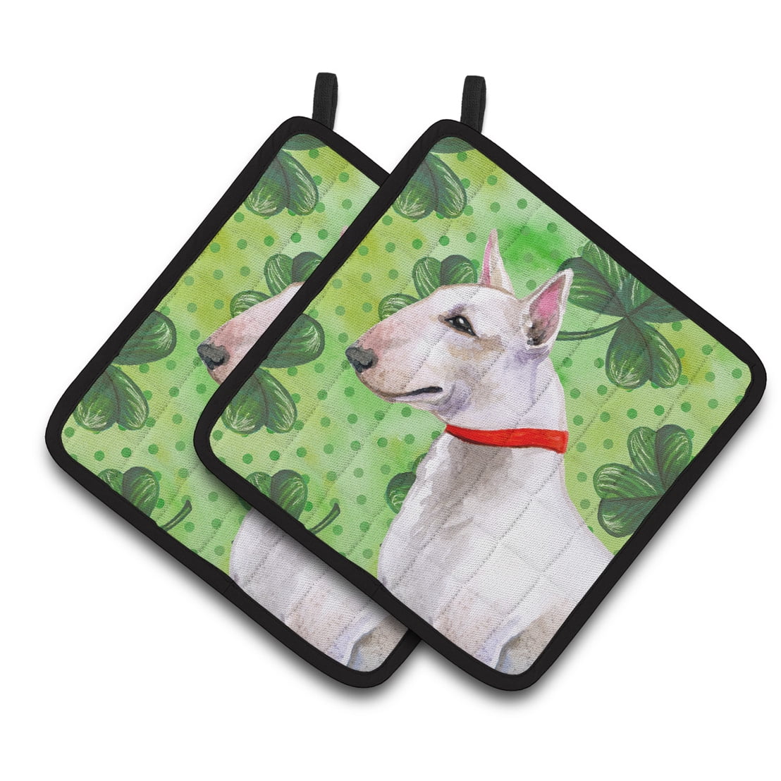 Bull Terrier St.Patricks Pair of Pot Holders