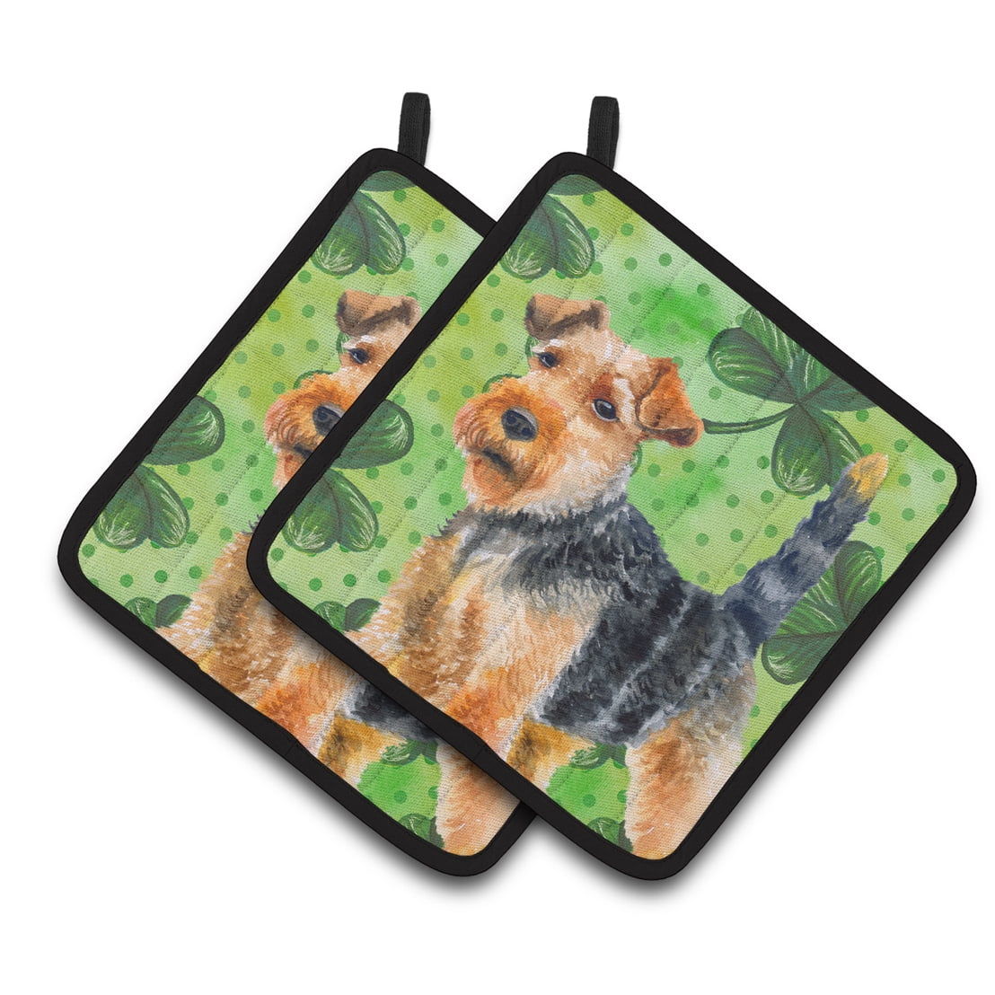 Welsh Terrier St.Patricks Pair of Pot Holders