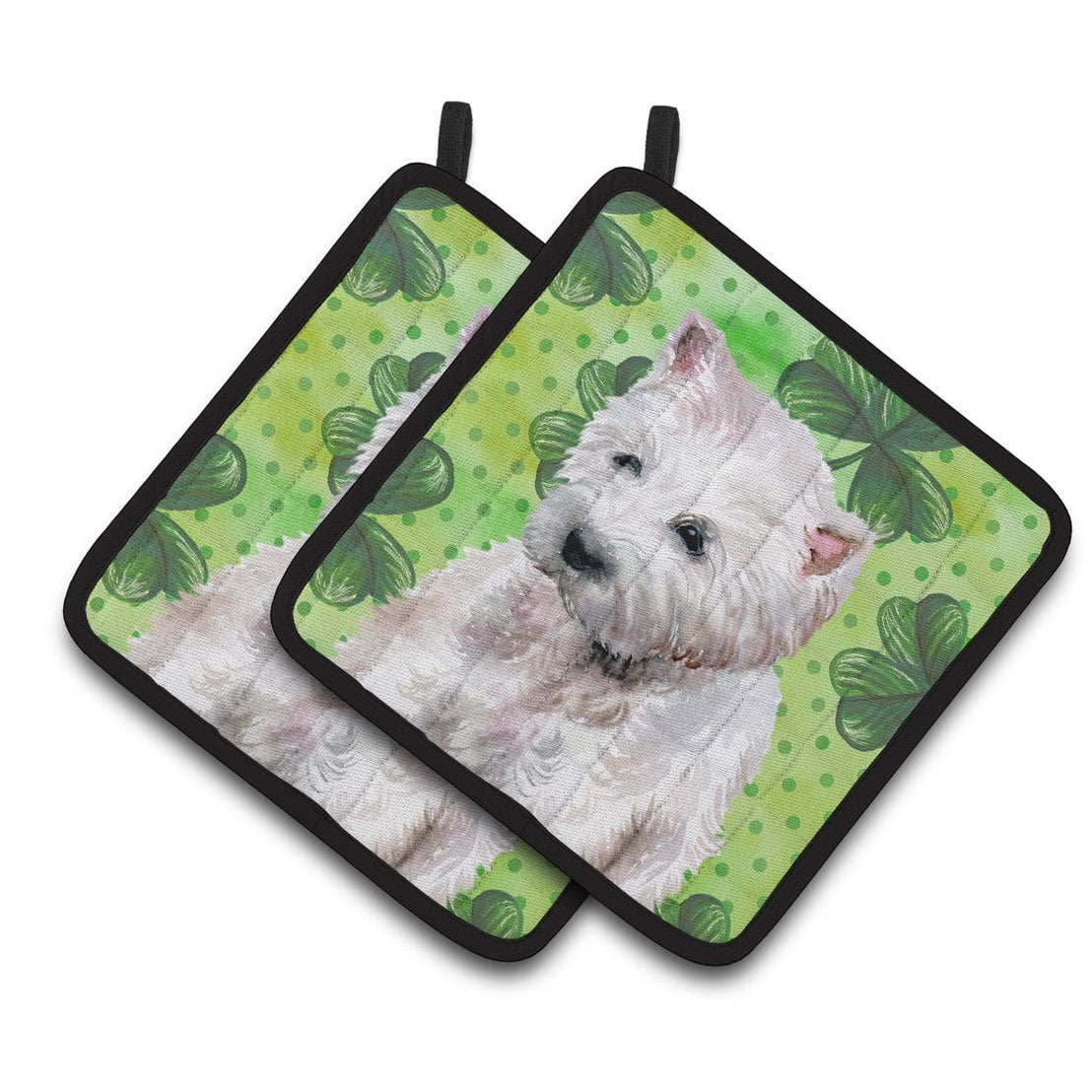 Westie St.Patricks Pair of Pot Holders