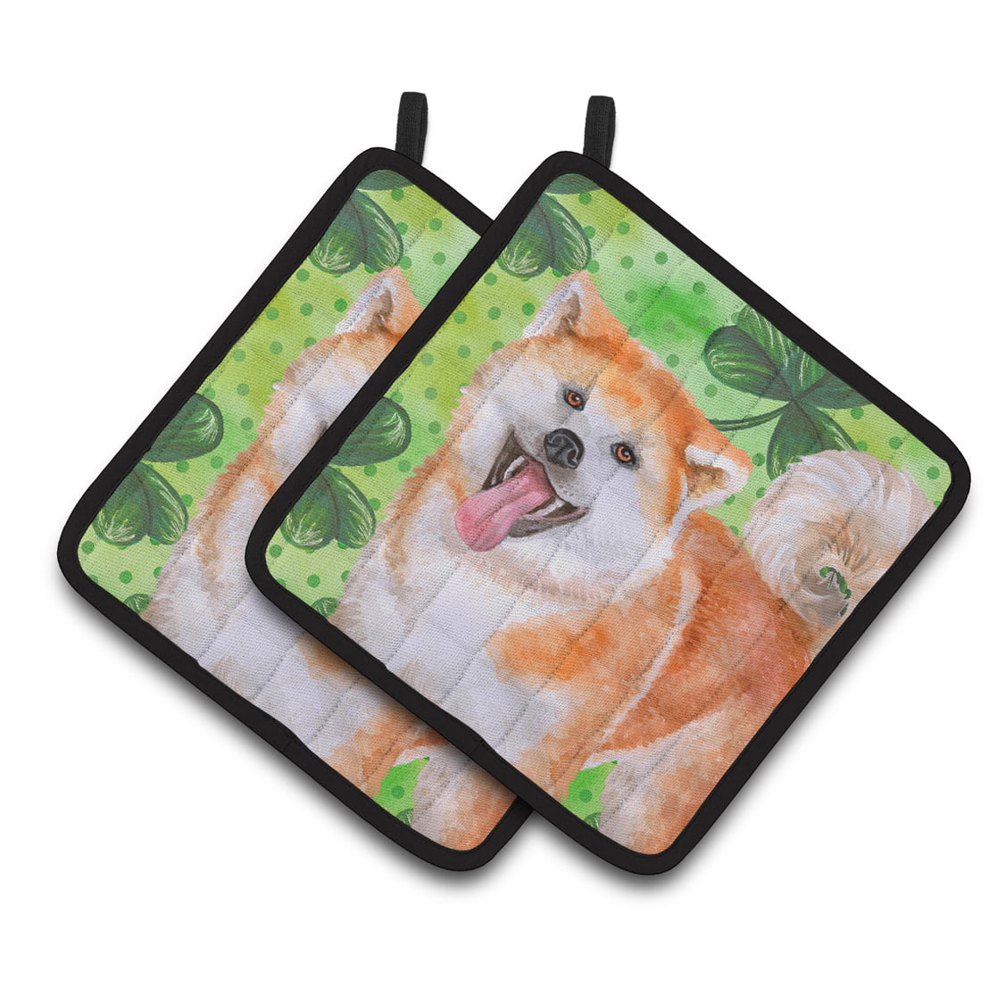 Akita St.Patricks Pair of Pot Holders