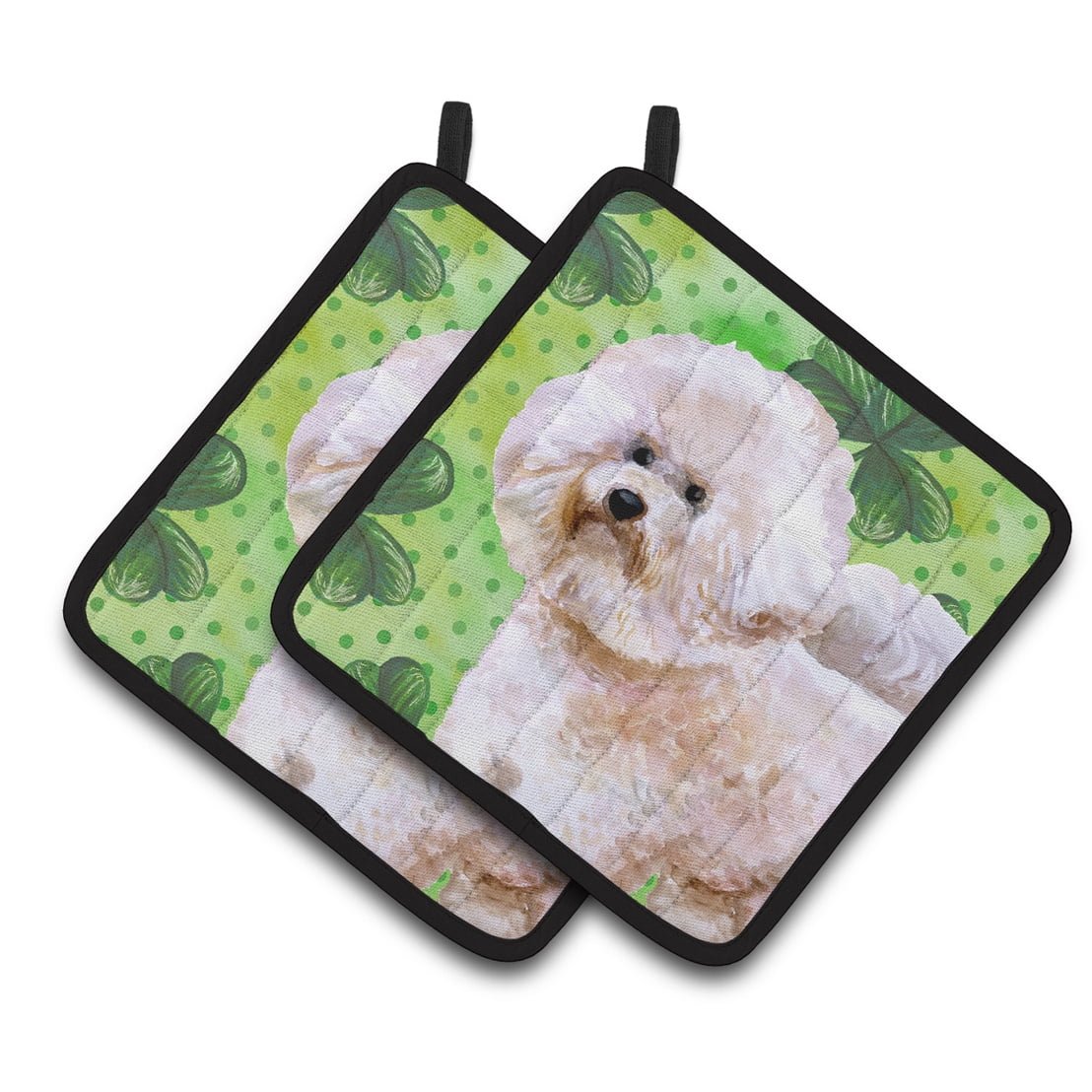 Bichon Frise No.2 St.Patricks Pair of Pot Holders