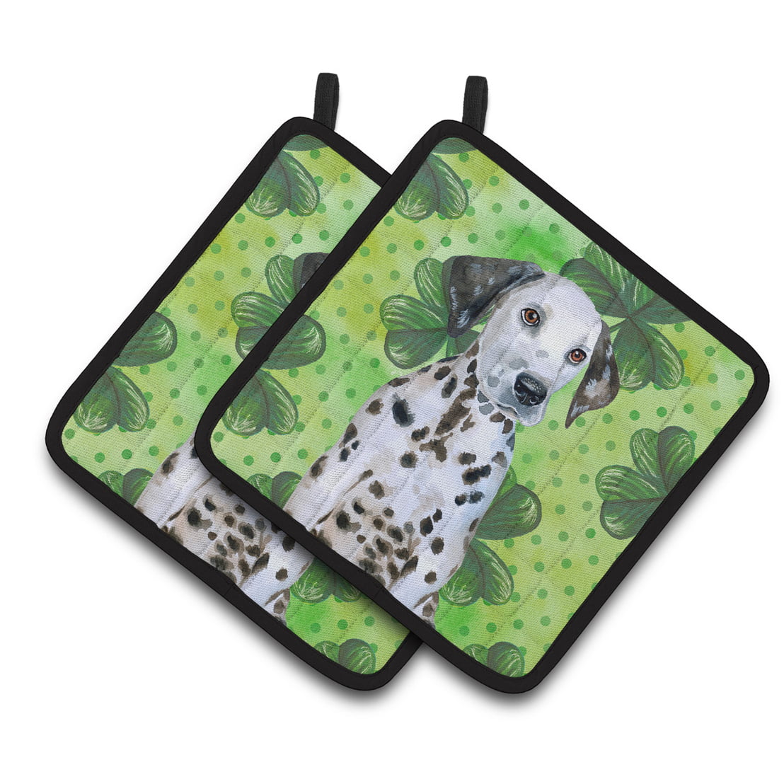 Dalmatian Puppy St.Patricks Pair of Pot Holders