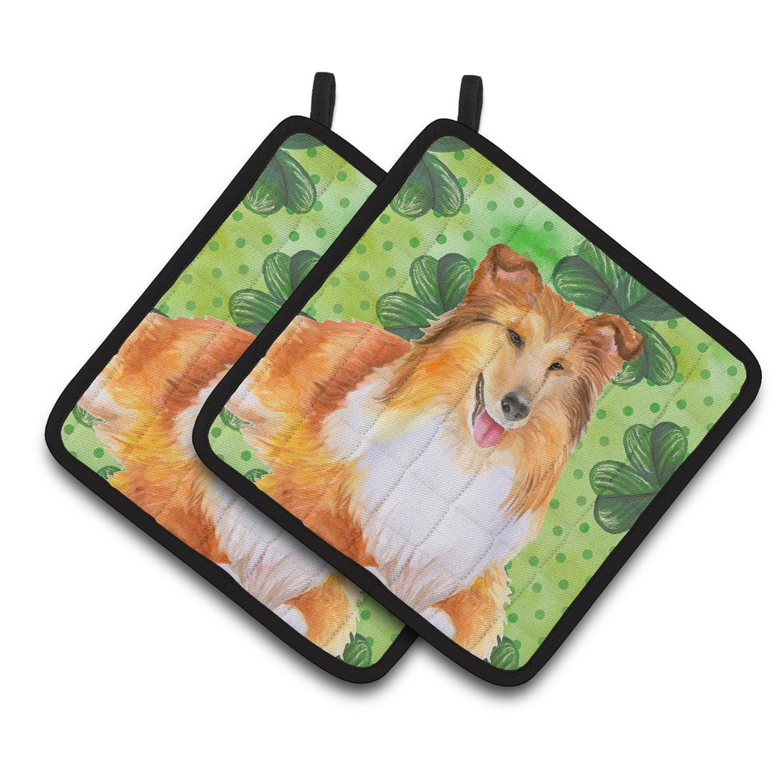 Sheltie St.Patricks Pair of Pot Holders