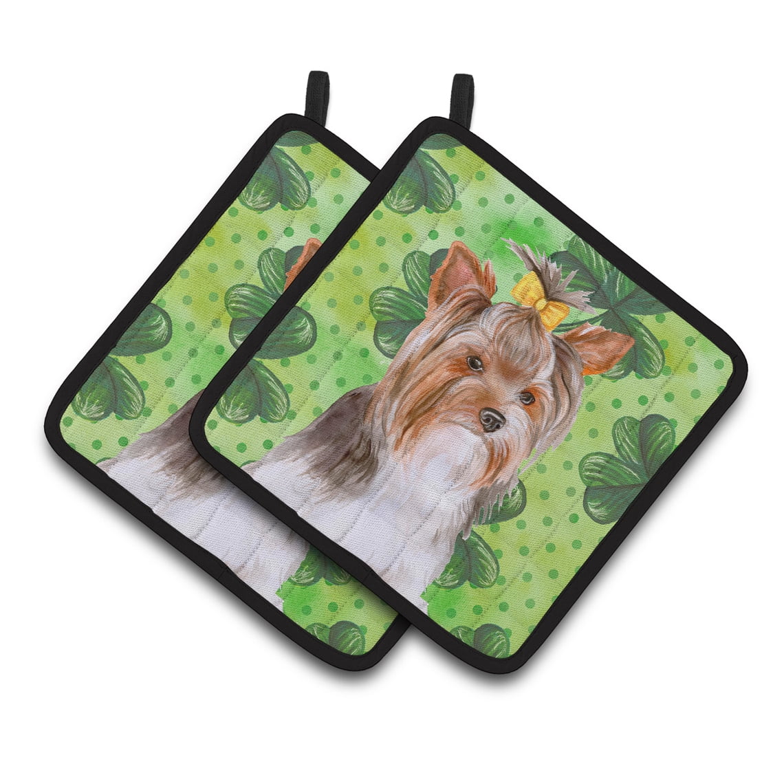 BB9897PTHD Yorkshire Terrier No.2 St.Patricks Pair of Pot Holders