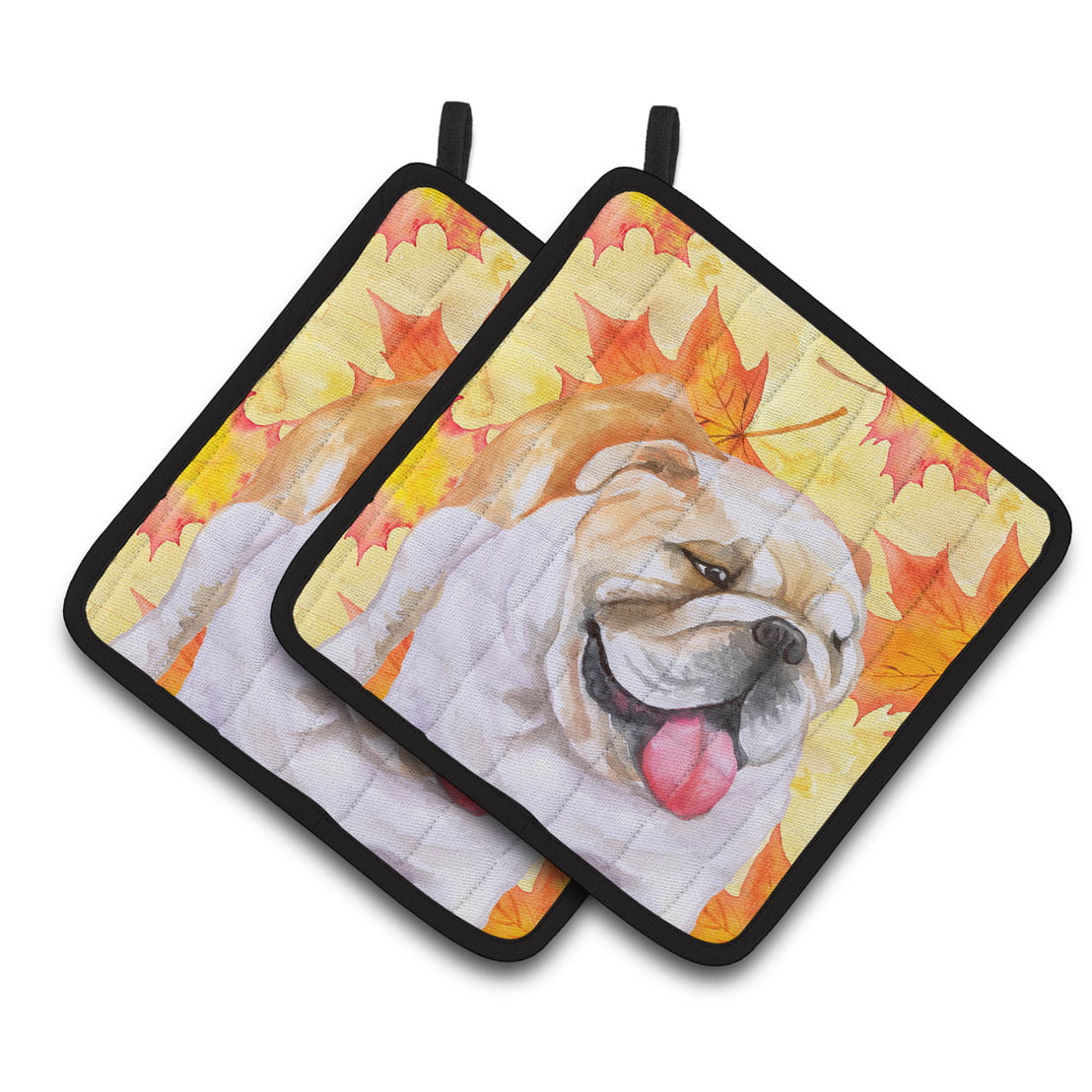 English Bulldog Fall Pair of Pot Holders