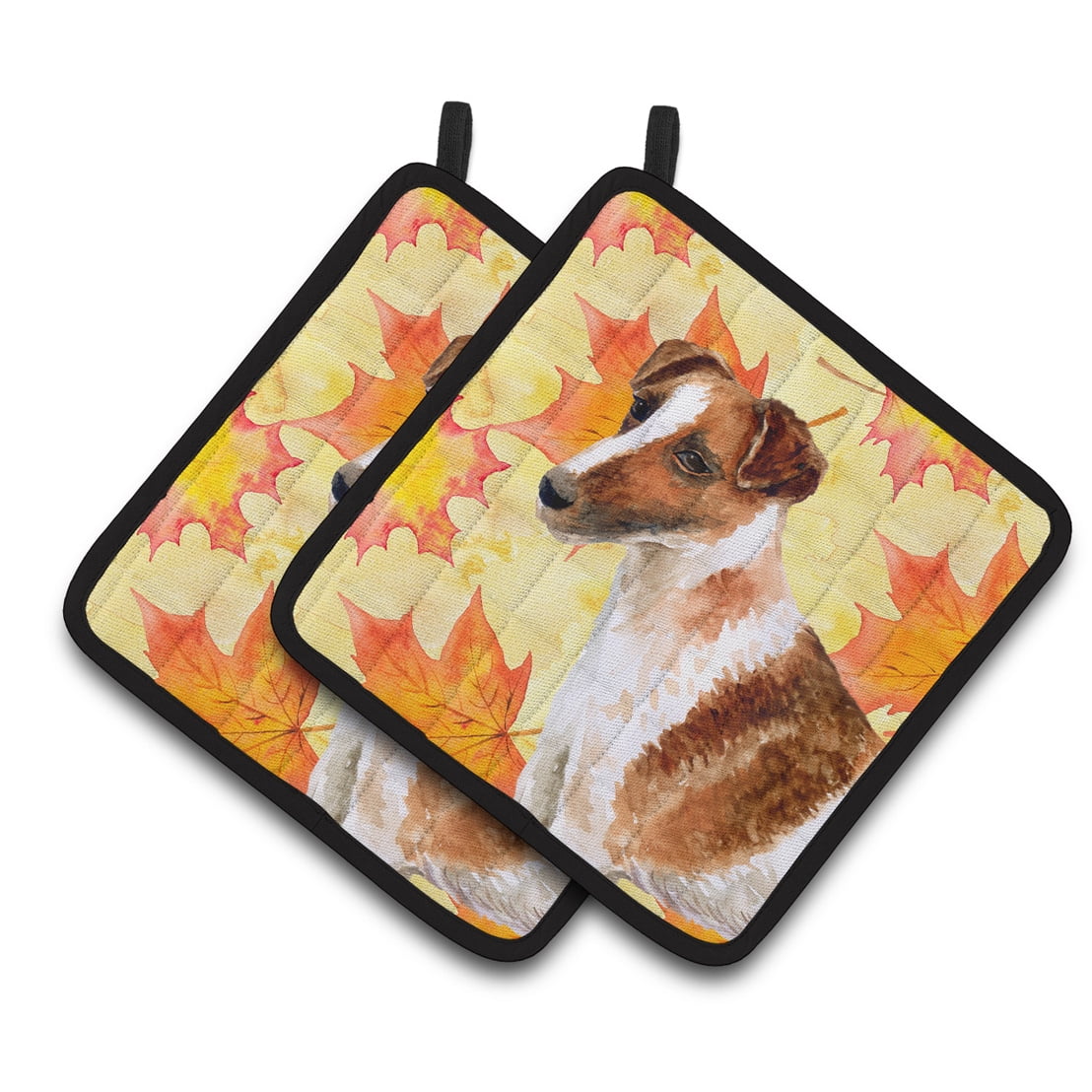 BB9908PTHD Smooth Fox Terrier Fall Pair of Pot Holders