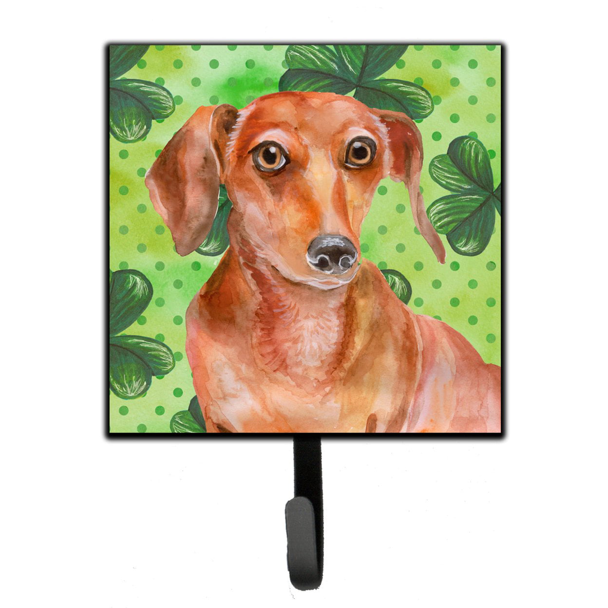 Red Dachshund St Patricks Leash or Key Holder