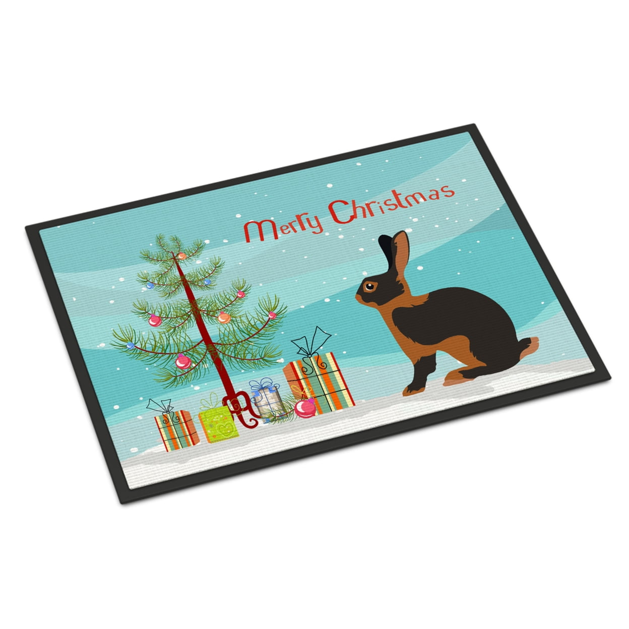 Tan Rabbit Christmas Indoor or Outdoor Mat