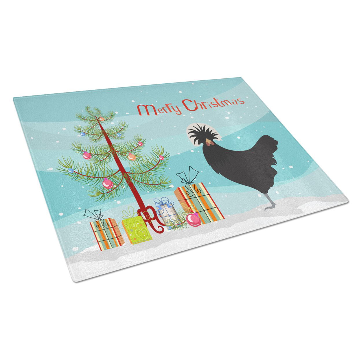 Polish Poland Chicken Christmas Glass Cutting Board - Large